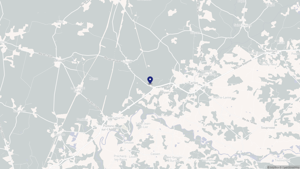 Aperçu cartographique de Bégaar, centré sur la commune