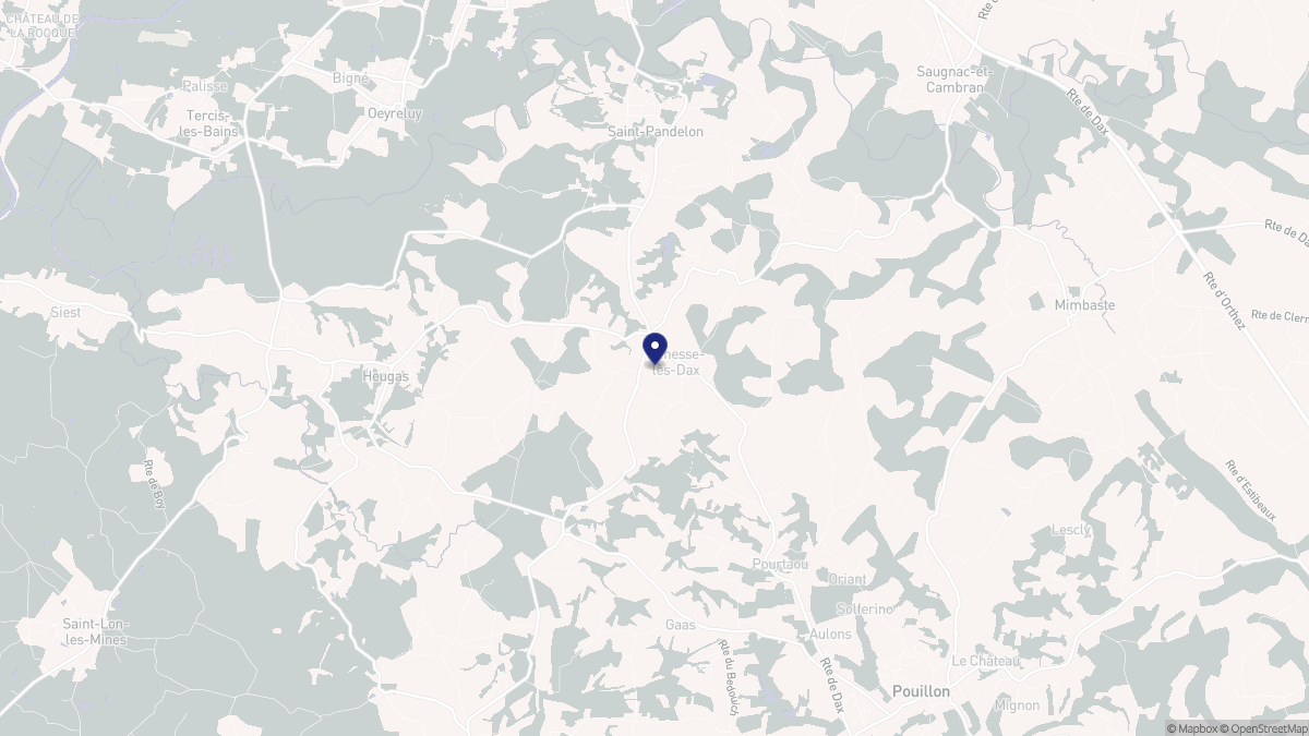 Aperçu cartographique de Bénesse-lès-Dax, centré sur la commune