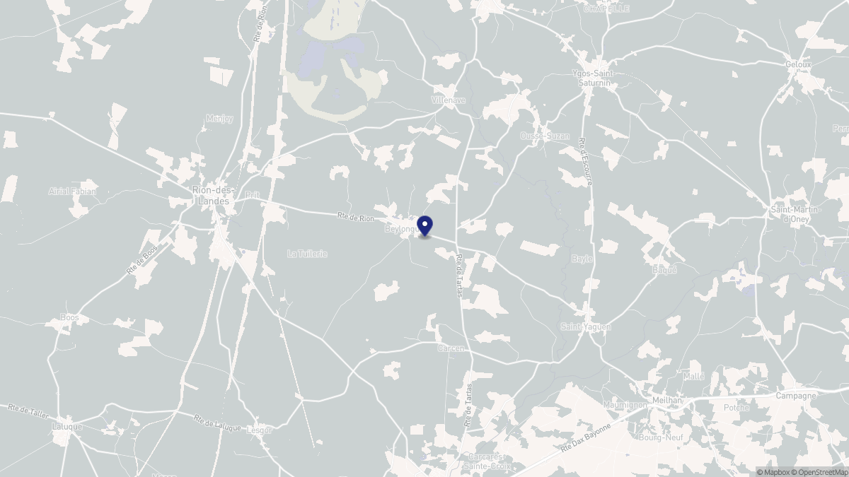 Aperçu cartographique de Beylongue, centré sur la commune
