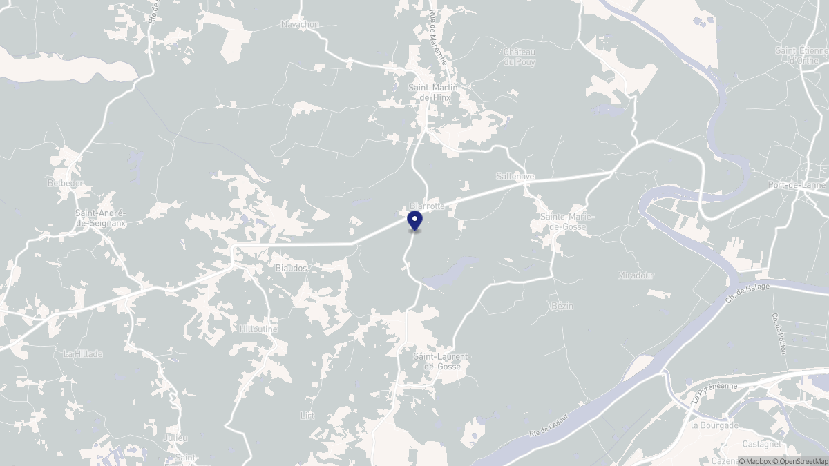 Aperçu cartographique de Biarrotte, centré sur la commune