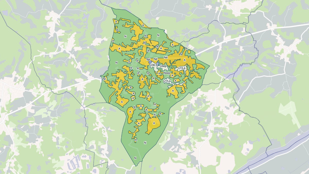 Aperçu cartographique de Biaudos, centré sur la commune