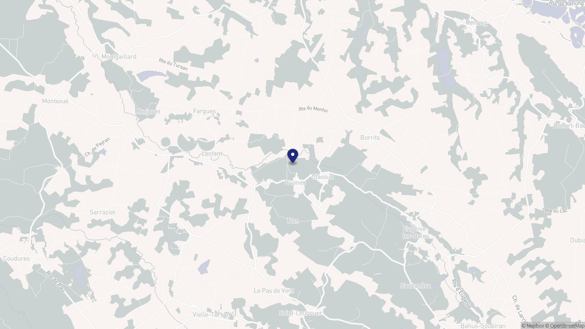 Aperçu cartographique de Buanes, centré sur la commune