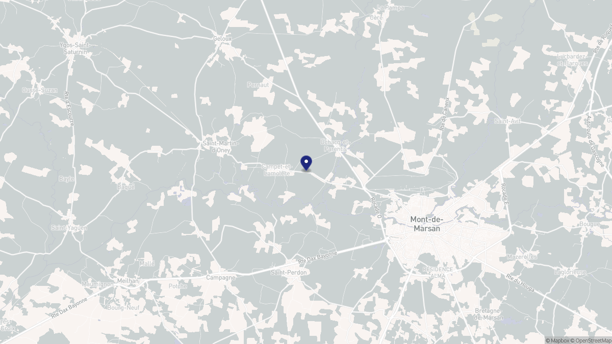 Aperçu cartographique de Campet-et-Lamolère, centré sur la commune