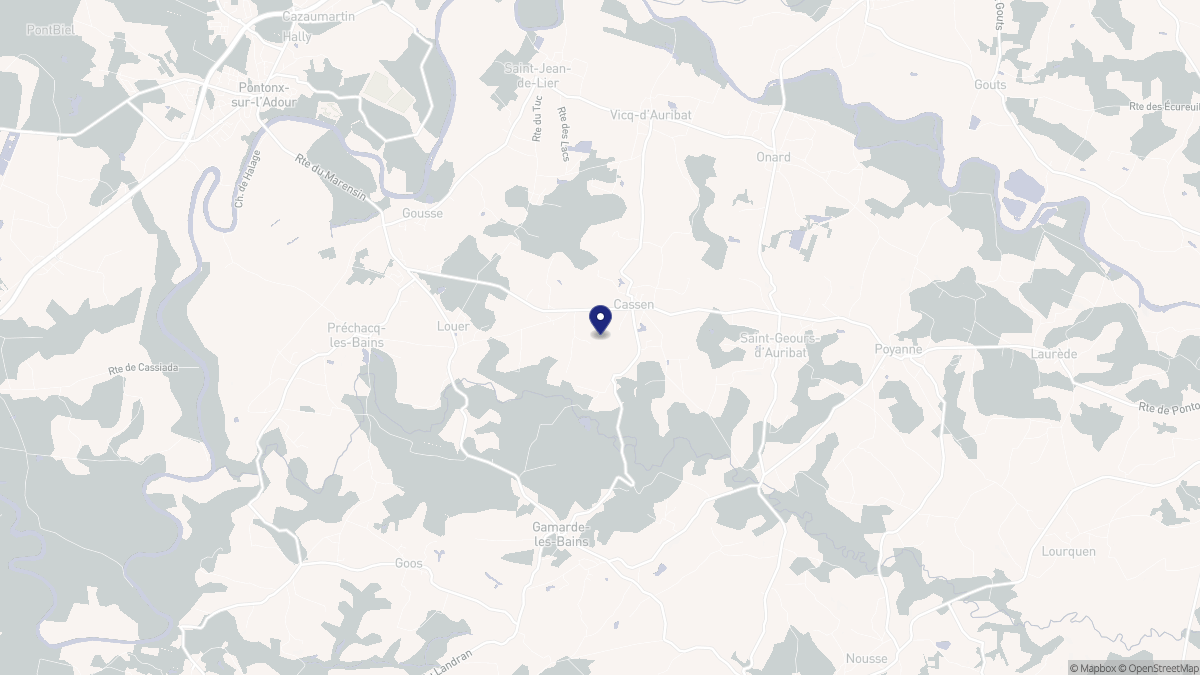 Aperçu cartographique de Cassen, centré sur la commune