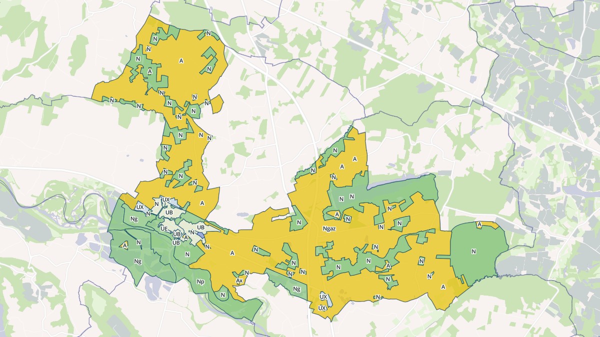 Aperçu cartographique de Cazères-sur-l'Adour, centré sur la commune