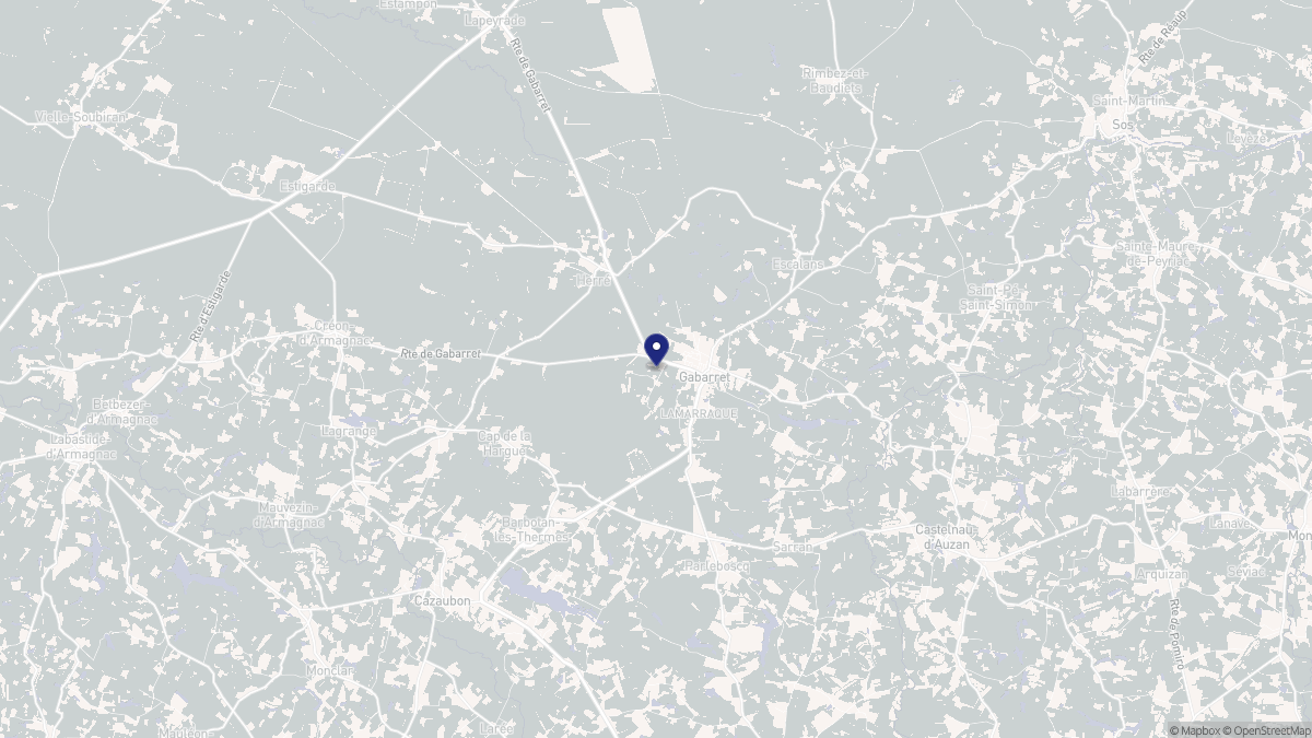 Aperçu cartographique de Gabarret, centré sur la commune