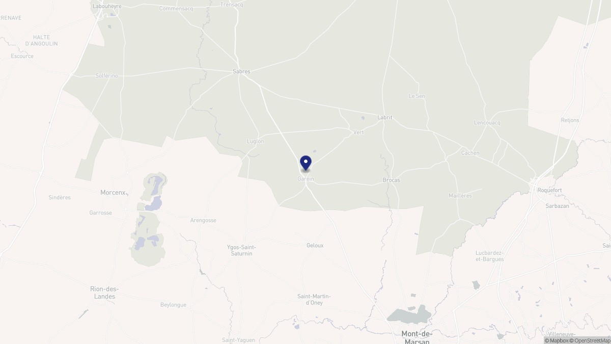 Aperçu cartographique de Garein, centré sur la commune