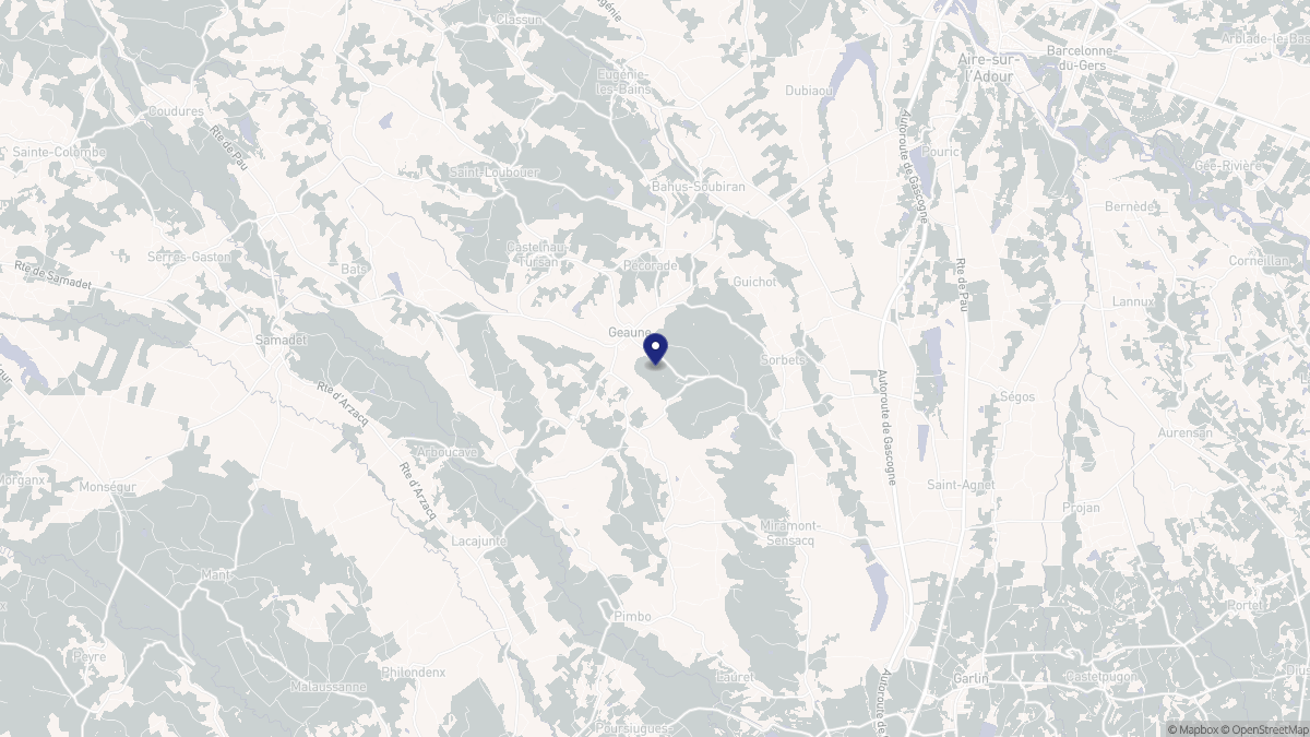Aperçu cartographique de Geaune, centré sur la commune