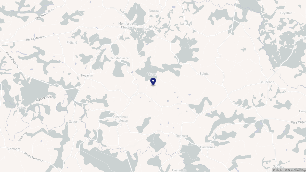 Aperçu cartographique de Gibret, centré sur la commune