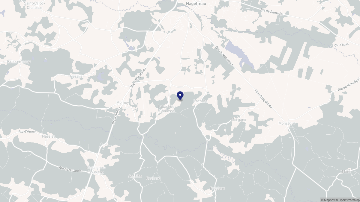 Aperçu cartographique de Labastide-Chalosse, centré sur la commune