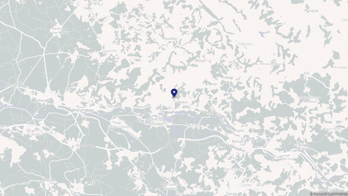 Aperçu cartographique de Labatut, centré sur la commune