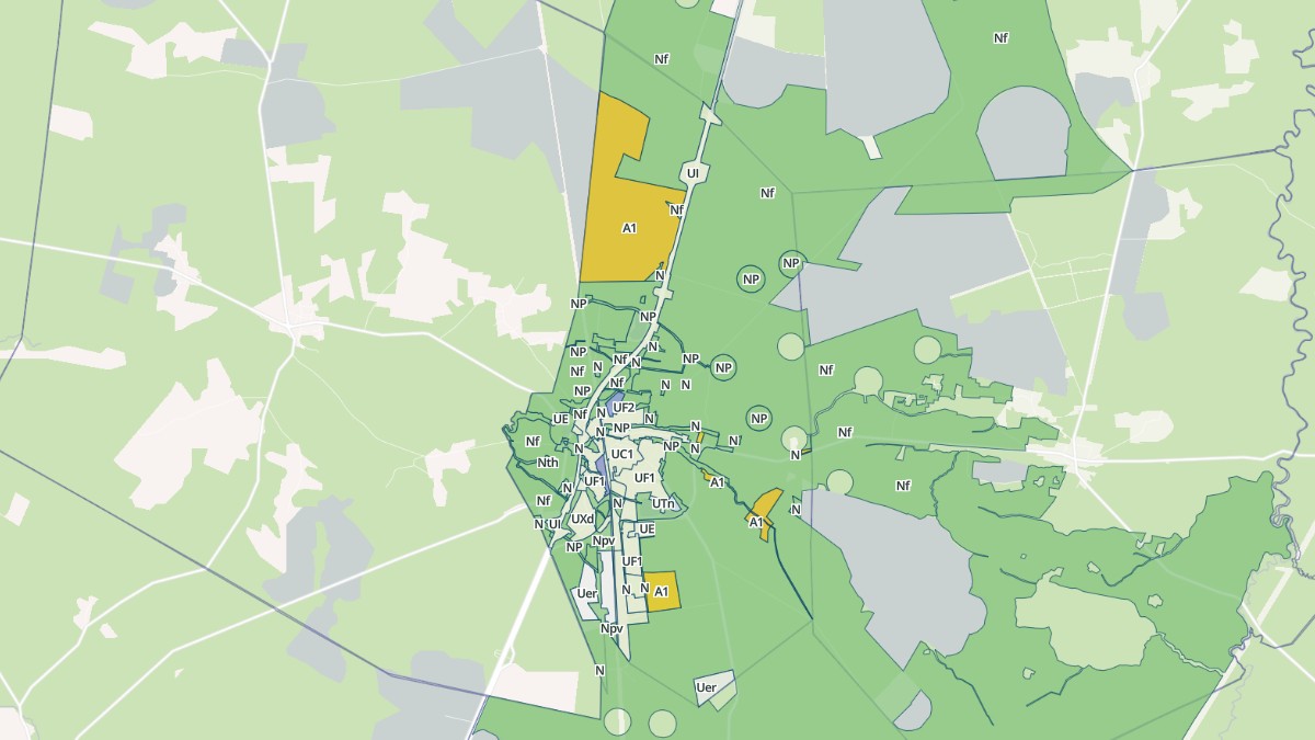 Aperçu cartographique de Labouheyre, centré sur la commune