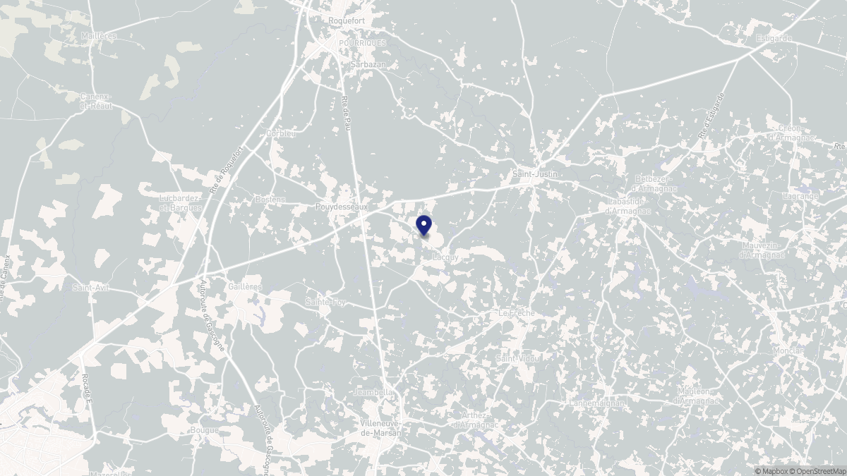 Aperçu cartographique de Lacquy, centré sur la commune