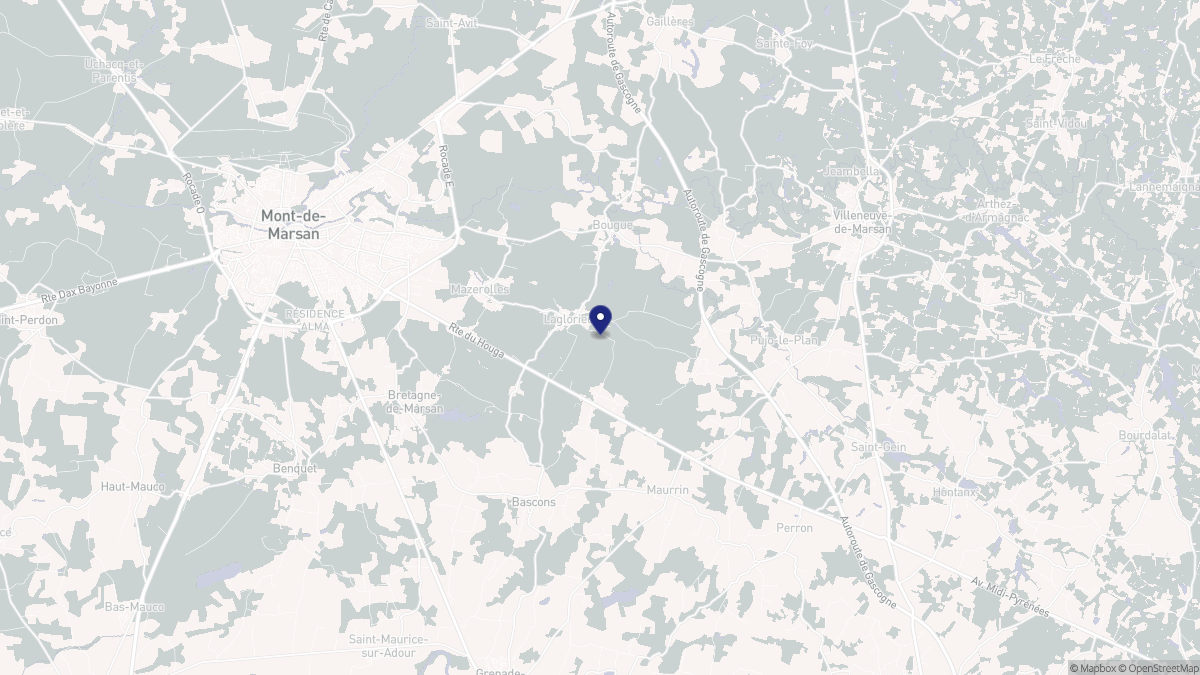 Aperçu cartographique de Laglorieuse, centré sur la commune