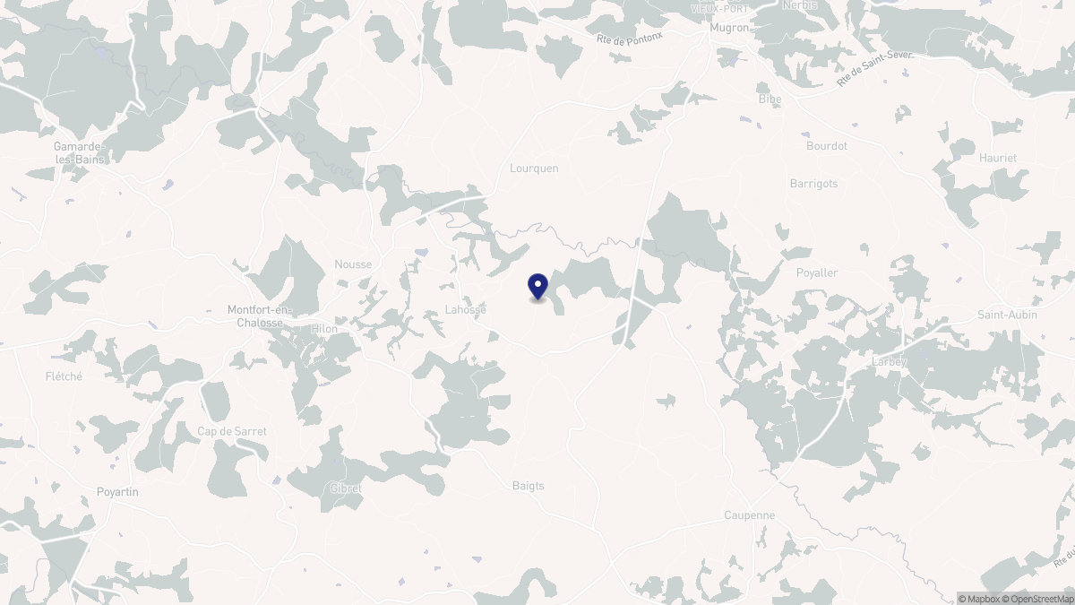 Aperçu cartographique de Lahosse, centré sur la commune