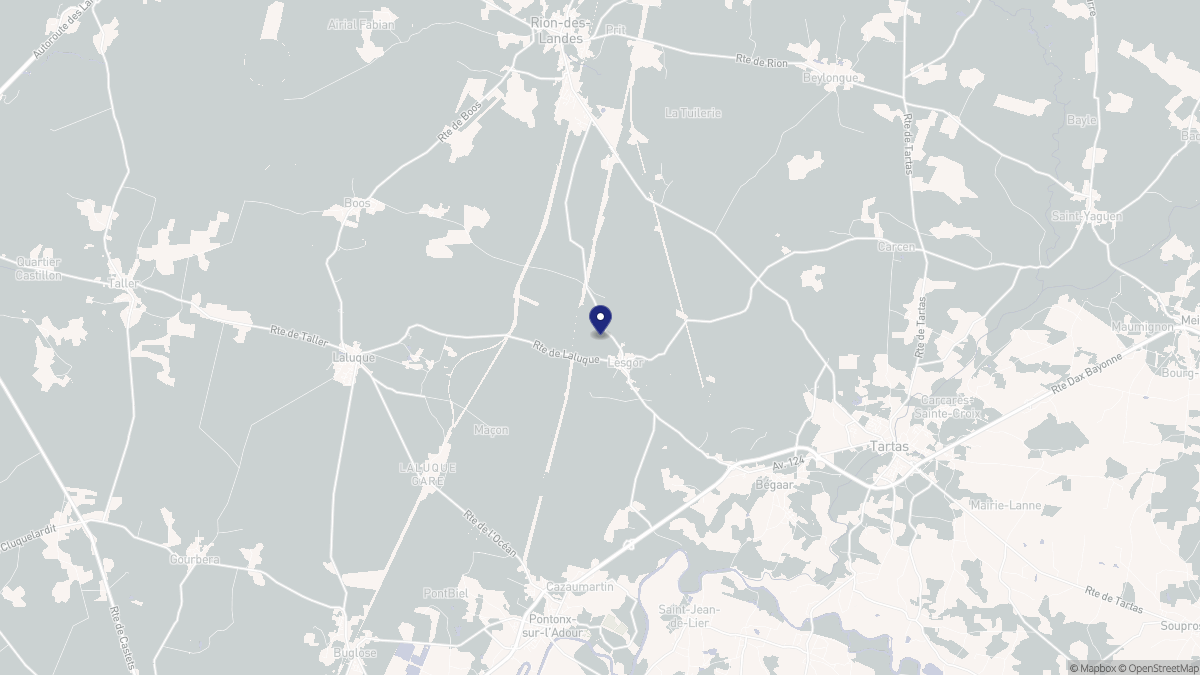Aperçu cartographique de Lesgor, centré sur la commune