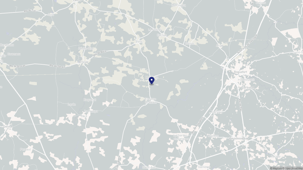 Aperçu cartographique de Maillères, centré sur la commune