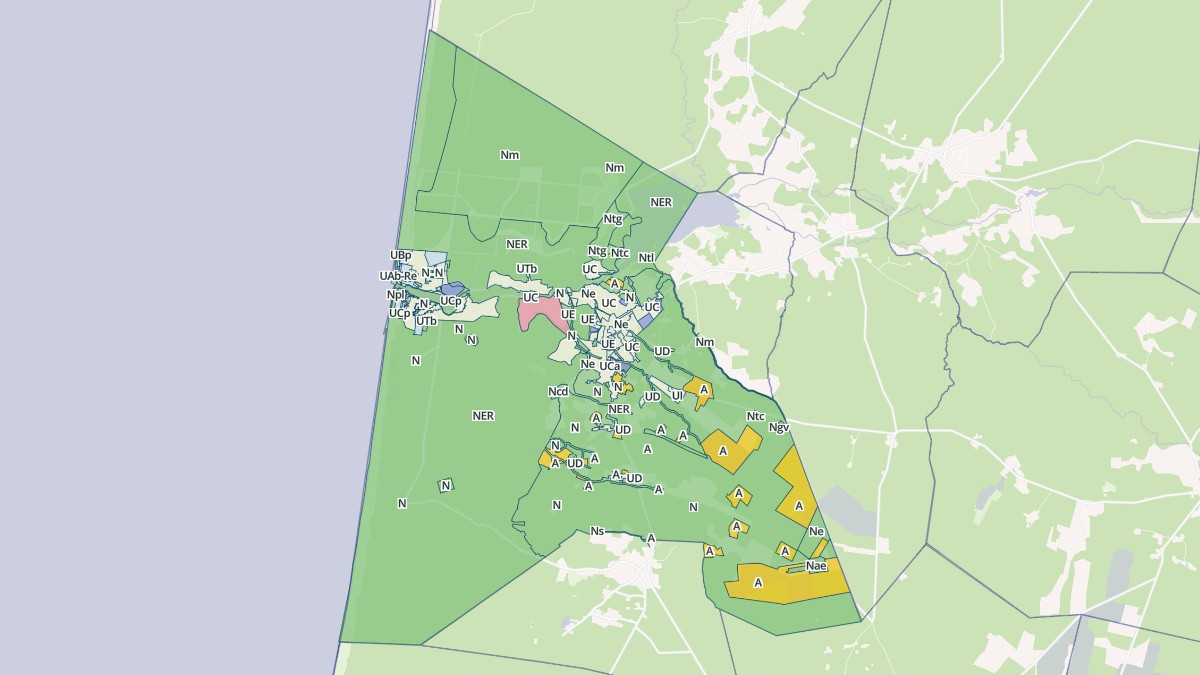 Aperçu cartographique de Mimizan, centré sur la commune