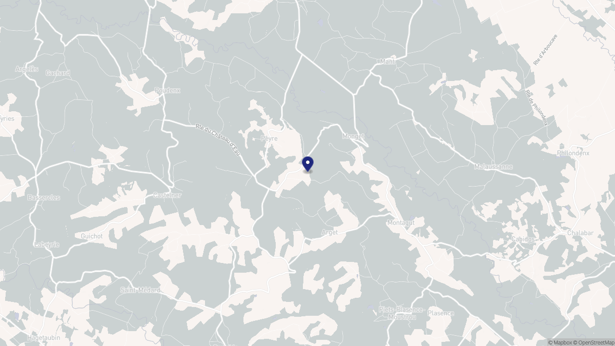 Aperçu cartographique de Monget, centré sur la commune