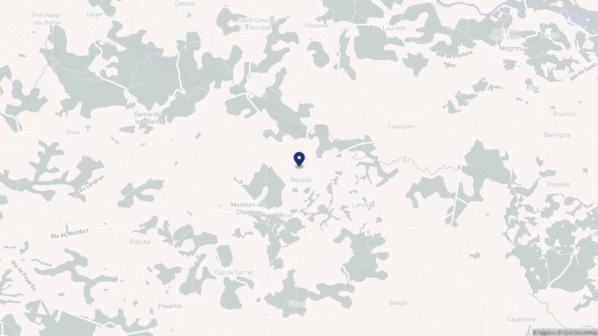 Aperçu cartographique de Nousse, centré sur la commune