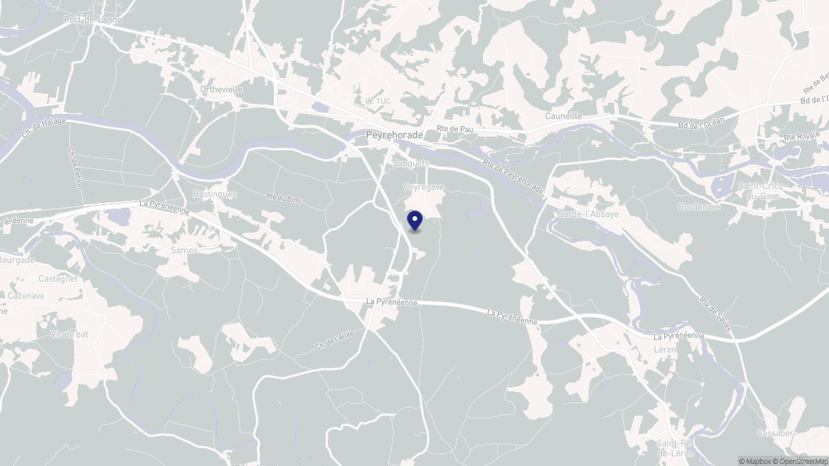 Aperçu cartographique de Oeyregave, centré sur la commune