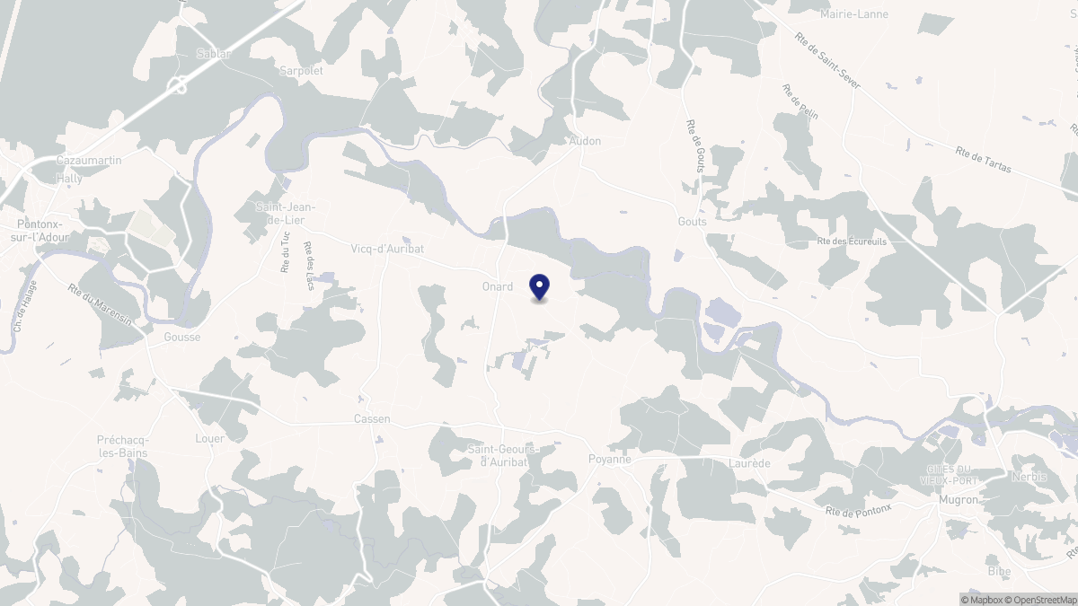 Aperçu cartographique de Onard, centré sur la commune
