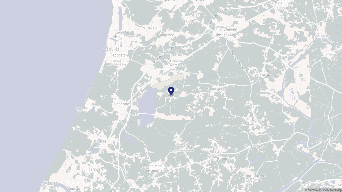 Aperçu cartographique de Orx, centré sur la commune