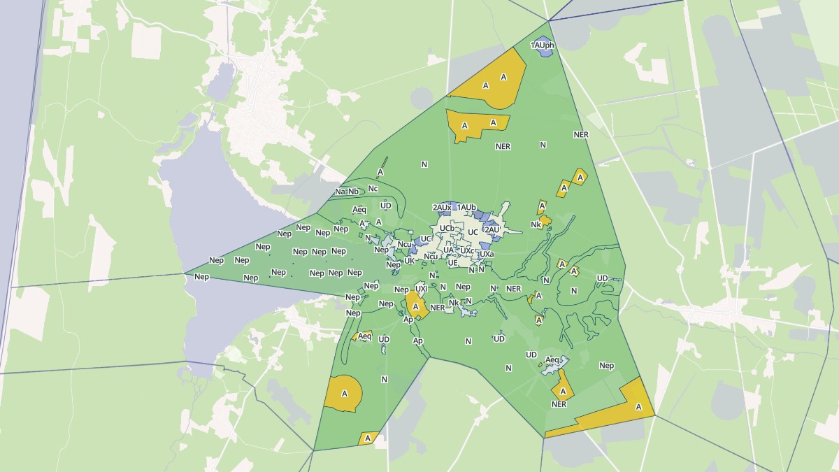 Aperçu cartographique de Parentis-en-Born, centré sur la commune