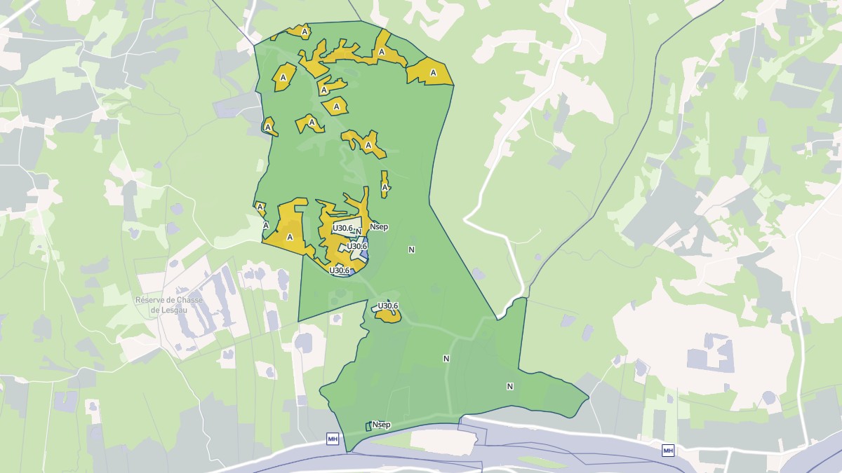 Aperçu cartographique de Saint-Barthélemy, centré sur la commune