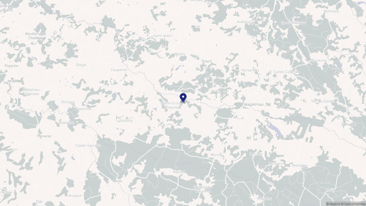 Aperçu cartographique de Saint-Cricq-Chalosse, centré sur la commune
