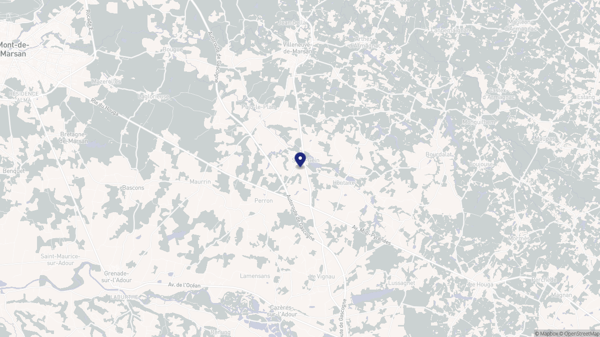 Aperçu cartographique de Saint-Gein, centré sur la commune