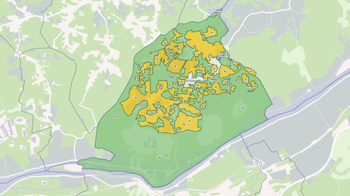 Aperçu cartographique de Saint-Laurent-de-Gosse, centré sur la commune