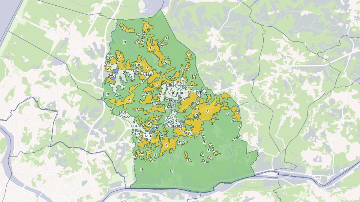 Aperçu cartographique de Saint-Martin-de-Seignanx, centré sur la commune