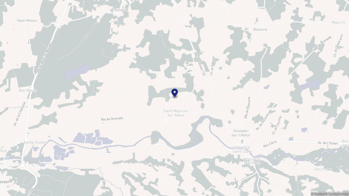 Aperçu cartographique de Saint-Maurice-sur-Adour, centré sur la commune
