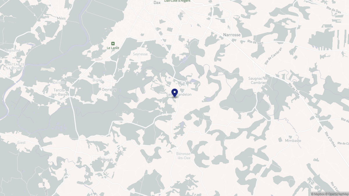 Aperçu cartographique de Saint-Pandelon, centré sur la commune