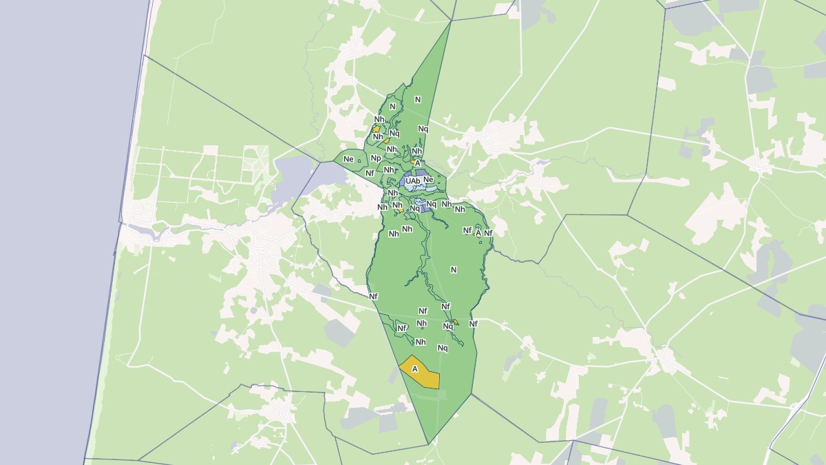 Aperçu cartographique de Saint-Paul-en-Born, centré sur la commune
