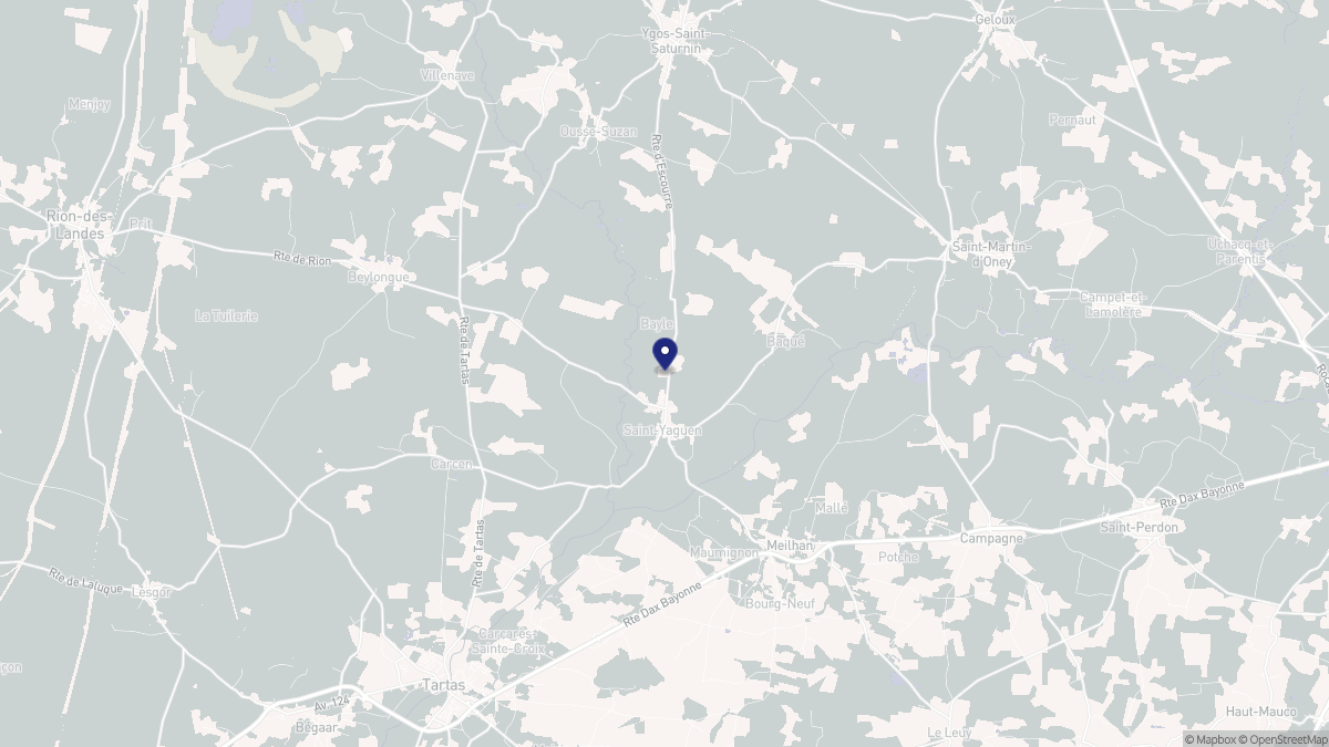 Aperçu cartographique de Saint-Yaguen, centré sur la commune