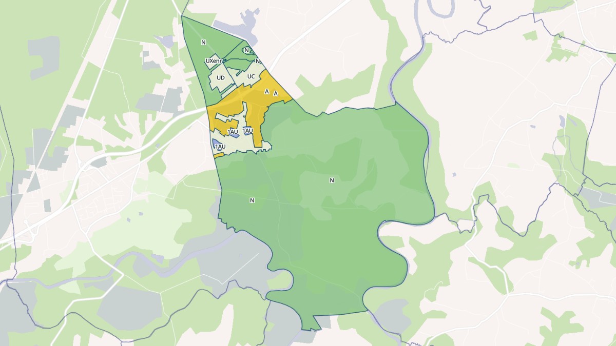 Aperçu cartographique de Téthieu, centré sur la commune