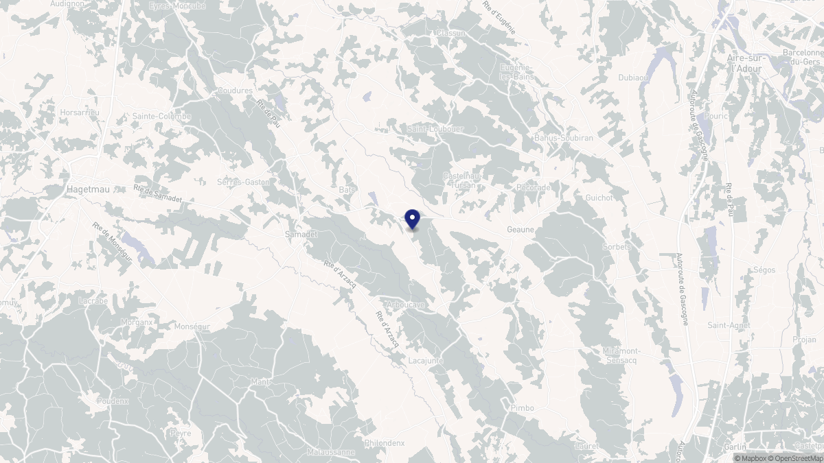 Aperçu cartographique de Urgons, centré sur la commune