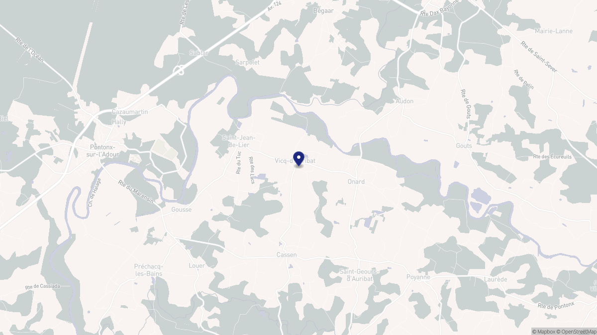 Aperçu cartographique de Vicq-d'Auribat, centré sur la commune