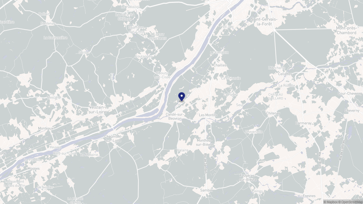 Aperçu cartographique de Candé-sur-Beuvron, centré sur la commune