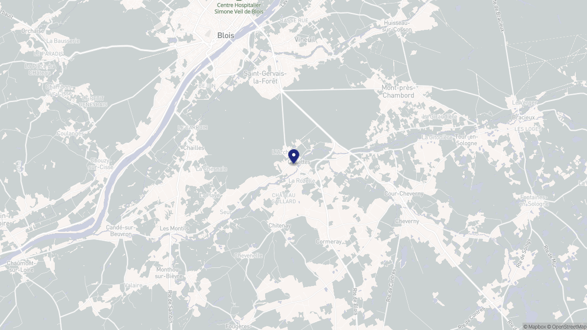 Aperçu cartographique de Cellettes, centré sur la commune