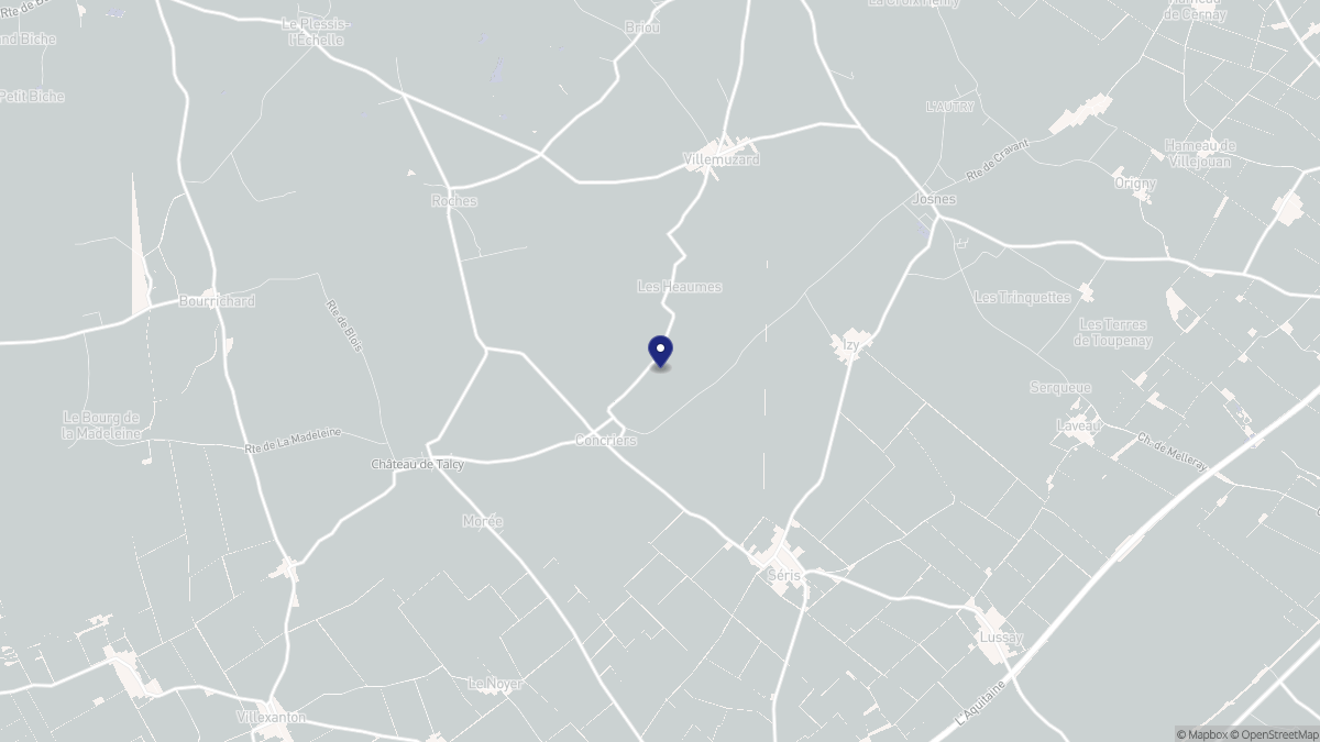 Aperçu cartographique de Concriers, centré sur la commune