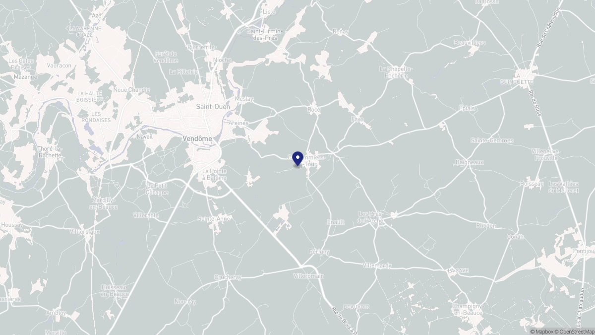 Aperçu cartographique de Coulommiers-la-Tour, centré sur la commune