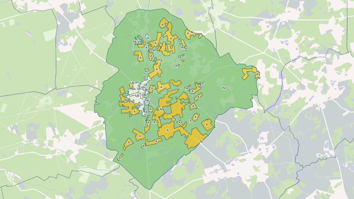 Aperçu cartographique de Dhuizon, centré sur la commune