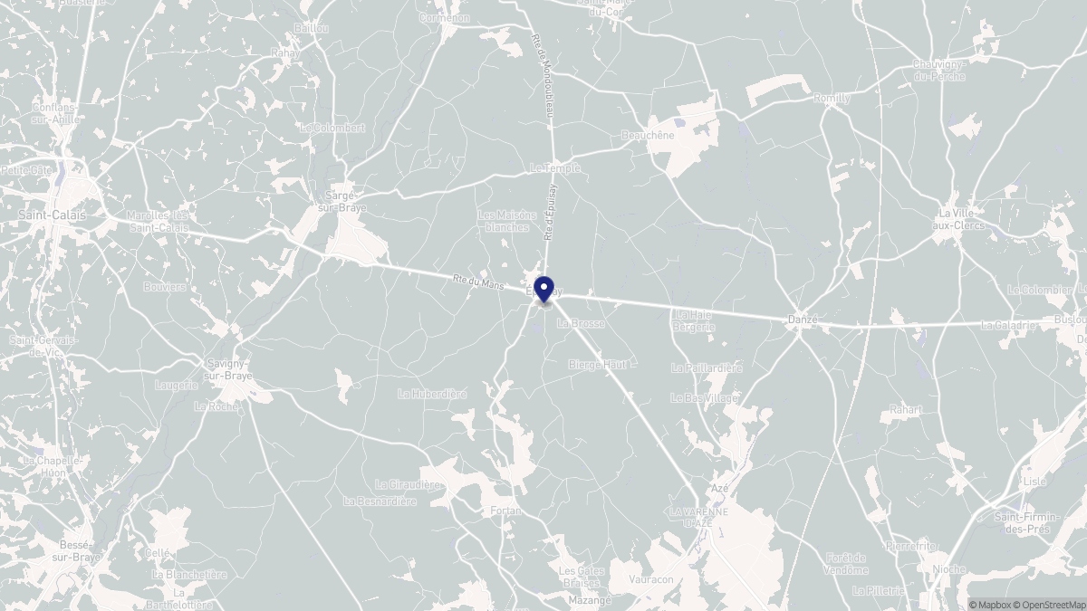 Aperçu cartographique de Épuisay, centré sur la commune