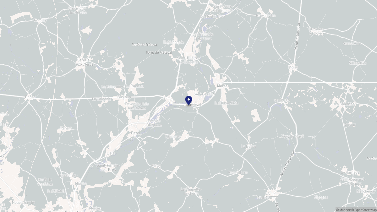 Aperçu cartographique de Fréteval, centré sur la commune