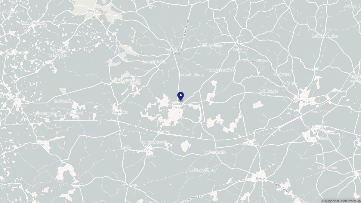 Aperçu cartographique de Le Gault-du-Perche, centré sur la commune