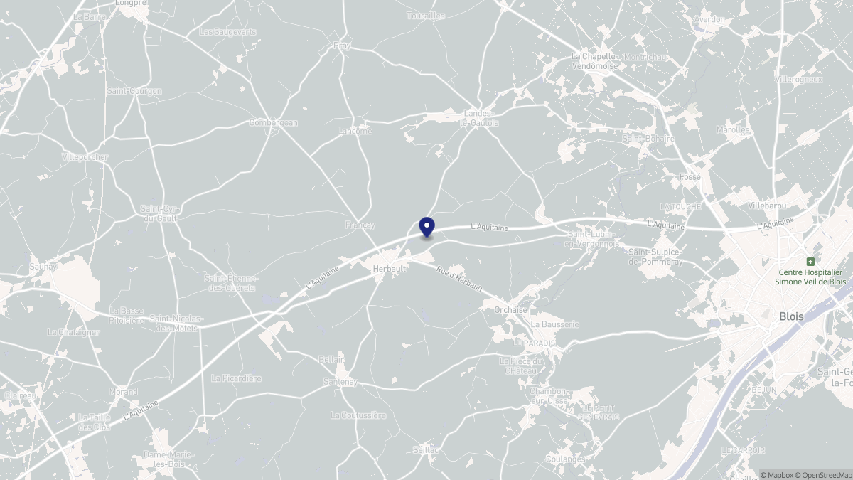 Aperçu cartographique de Herbault, centré sur la commune