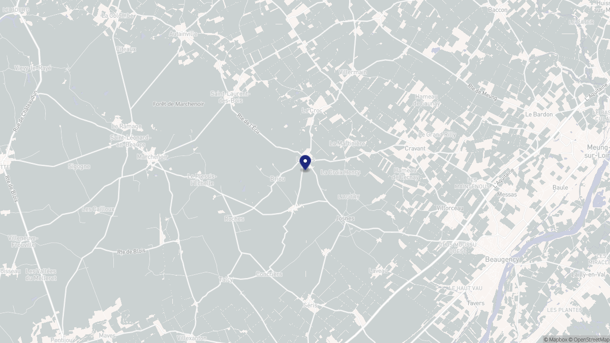 Aperçu cartographique de Lorges, centré sur la commune